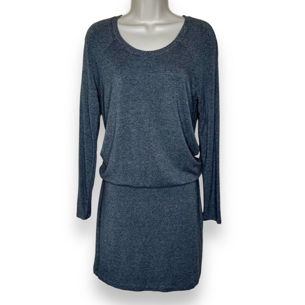 Lou and Grey Blouson Sweater Dress Gray Long Sleeve Scoop Neck Women Size Small